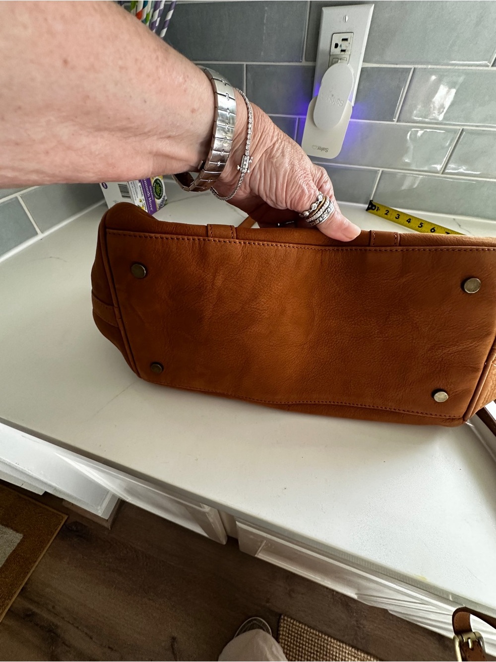 Sundance Leather Satchel in Cognac Brown - Picture 11 of 13
